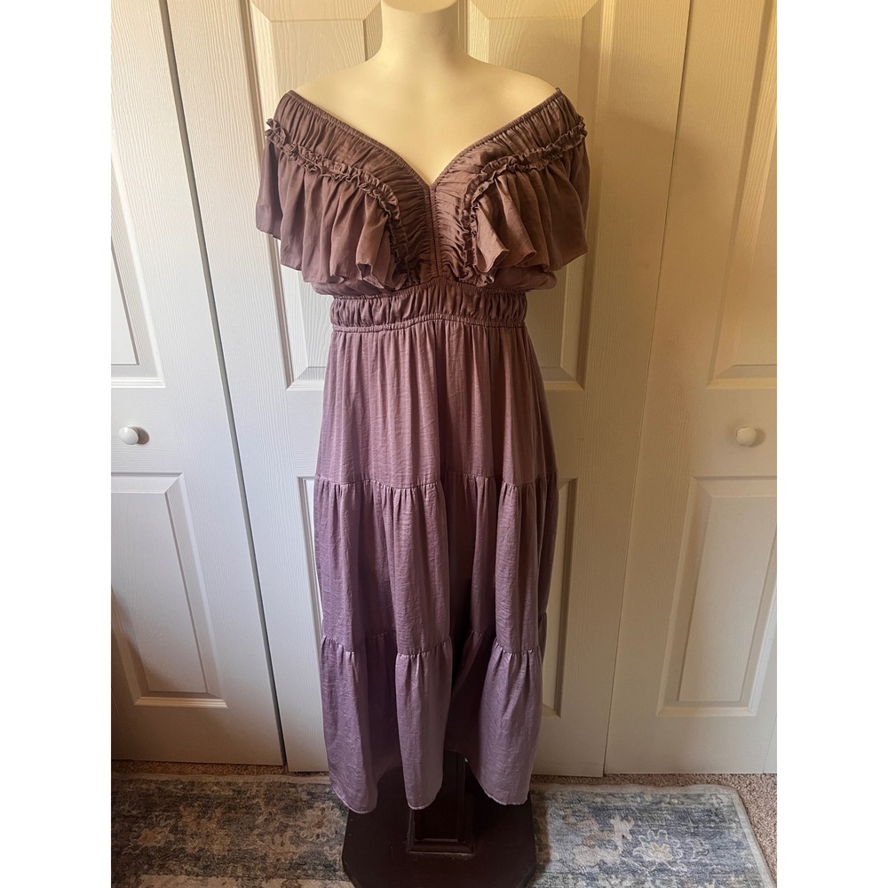 Cottagecore Purple Tiered Maxi Dress Whimsigoth Cottagecore Ren Fair Boho
